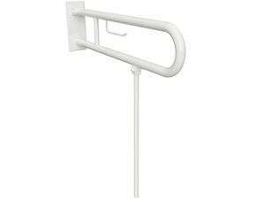 Úchyt sklopný ve tvaru U Bemeta Help s opěrnou nohou a držákem TP 850 mm s krytkou bílá