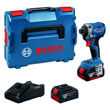 Utahovák rázový AKU Bosch GDR 18V-215 (2× AKU 4 Ah)