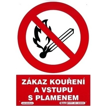 Tabule zákazová Zákaz kouření a vstupu s plamenem A4