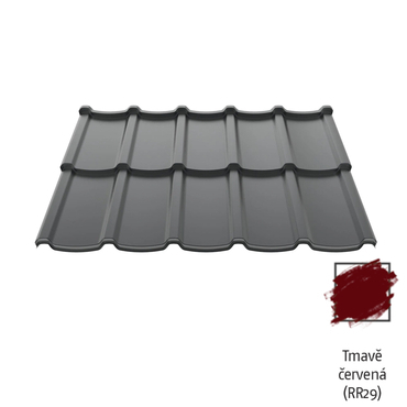 Krytina plechová Ruukki Modular 40 RR29 tmavě červená