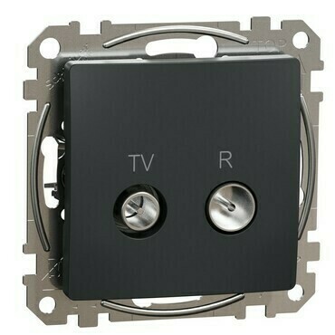 Zásuvka anténní průběžná Schneider Sedna Design TV/R 10 dB antracit