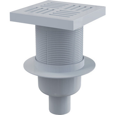 Vpust podlahová Alca APV6211 150×150 mm DN 50 přímá plast mřížka