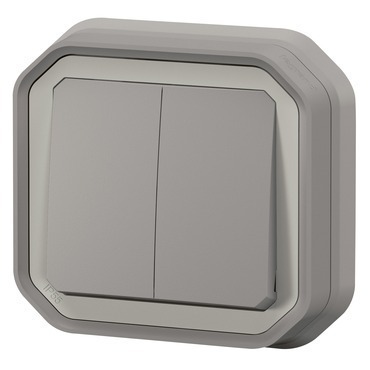Přepínač střídavý dvojitý řazení 6+6 Legrand Plexo šedá