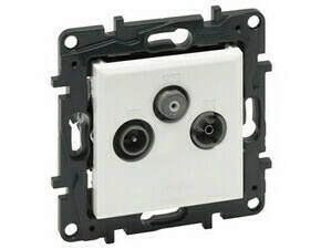 Zásuvka anténní hvězda koncová Legrand Niloé Step TV/R/SAT bílá