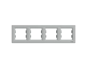 Rámeček Schneider Electric Asfora čtyřnásobná aluminium