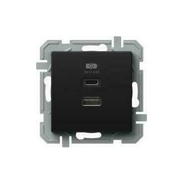 Zásuvka nabíjecí USB TEM Logiq černá
