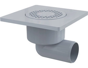 Vpust podlahová Alca APV3 150×150 mm DN 50 boční plast mřížka