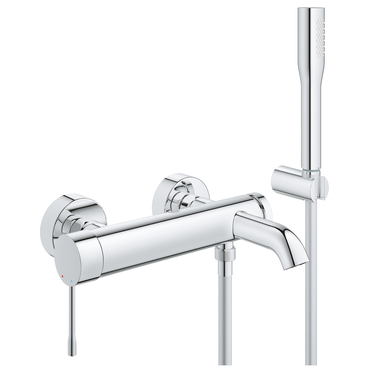 Baterie vanová nástěnná Grohe Essence 150 mm, chrom s přepínačem a sprchovým setem 25249001