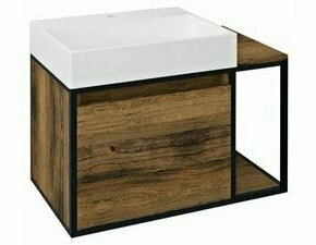 Skříňka umyvadlová 800×495×465 mm černá mat/dub Collingwood CG003-1919