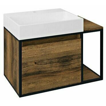Skříňka umyvadlová 800×495×465 mm černá mat/dub Collingwood CG003-1919