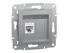 Zásuvka datová Schneider Electric Asfora CAT6 1× RJ45 aluminium