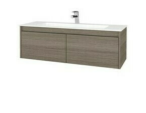 Skříňka umyvadlová Dřevojas BONO SZZ2 120 Cafe/Cafe vč. umyvadla Pura