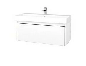 Skříňka umyvadlová Dřevojas BONO SZZ 100 bílá lesk/bílá lesk vč. umyvadla Glance