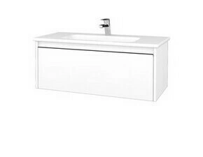 Skříňka umyvadlová Dřevojas BONO SZZ 100 bílá lesk/bílá lesk vč. umyvadla Euphoria
