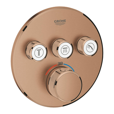 Baterie podomítková termostatická Grohe Grohtherm SmartControl 3-cestná kartáčovaný Warm Sunset 29121DL0