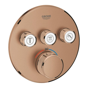 Díl nadomítkový Grohe Grohtherm SmartControl s 3 ventily kartáčovaný Warm Sunset 29121DL0