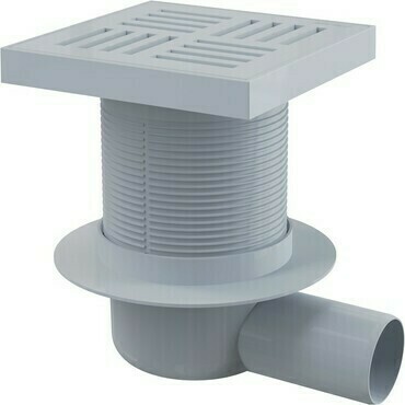 Vpust podlahová Alca APV5211 150×150 mm DN 50 boční plast mřížka