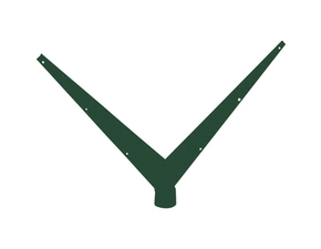 Bavolet oboustranný tvaru V Ideal Zn + PVC zelený na sloupek průměru 48 mm