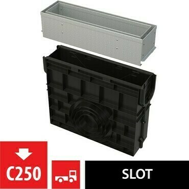 Vpust venkovní štěrbinová Alca AVZ101R-R121R s asymetrickým revizním nástavcem 100 mm, pozink