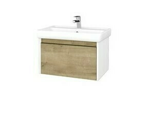 Skříňka umyvadlová Dřevojas BONO SZZ 70 bílá lesk/Arlington vč. umyvadla Q