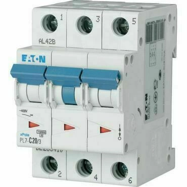 Jistič Eaton PL7-B20/3 10 kA B 20 A