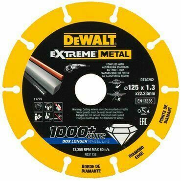 Kotouč řezný DIA DeWALT DT40252 125×22,23×1,3 mm