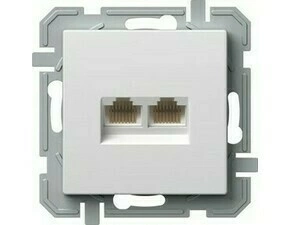 Zásuvka datová TEM Logiq CAT5E 2× RJ45 bílá
