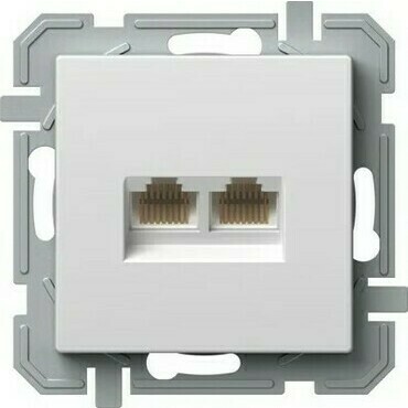 Zásuvka datová TEM Logiq CAT5E 2× RJ45 bílá