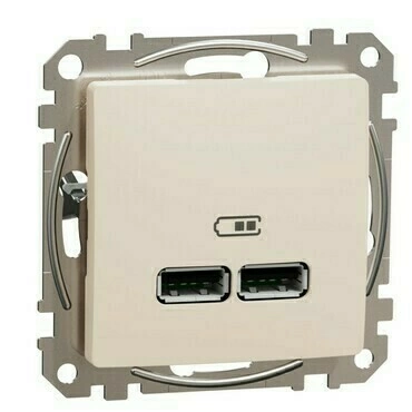 Zásuvka nabíjecí USB Schneider Sedna Design 2× USB A béžová