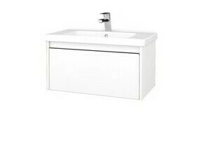 Skříňka umyvadlová Dřevojas BONO SZZ 80 bílá mat/bílá mat vč. umyvadla Harmonia