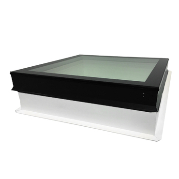 Světlík plochý fixní DEKLIGHT NO FRAME/RAL 7021 FIX trojsklo manžeta 15 cm 75×120 cm