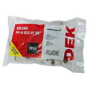 Koleno Pipelife PP-R 25 mm 90 ° FF (balení 10 ks)