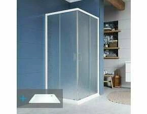 Kout sprchový s vaničkou Mereo CK34121ZM 900×800 mm bílý/Grape