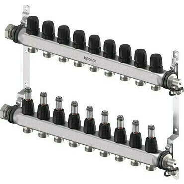 Rozdělovač nerezový Uponor Vario S 9 okruhů