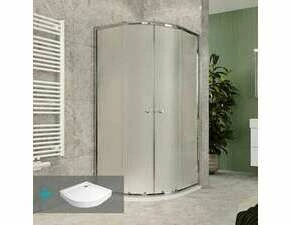 Kout sprchový s vaničkou Mereo Kora Lite 900×900 mm chrom/Grape R550