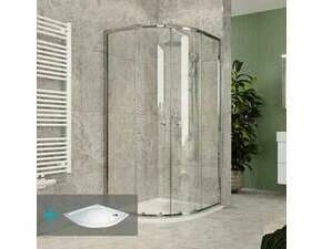 Kout sprchový s vaničkou Mereo Kora Lite 800×800 mm chrom/čiré sklo R550