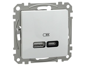 Zásuvka nabíjecí USB Schneider Electric Sedna Design bílá