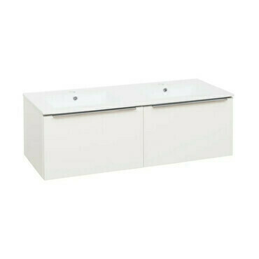 Skříňka s dvojumyvadlem EBS Nevio 1 210×385×476 mm bílá lesk NEVIOZSL121B