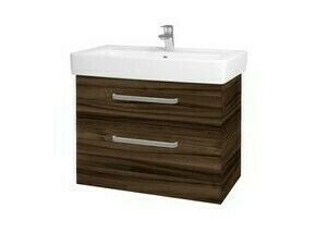 Skříňka umyvadlová Dřevojas Q MAX SZZ2 80 Ořech/Ořech vč. umyvadla Q