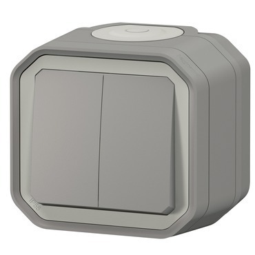 Přepínač střídavý dvojitý řazení 6+6 Legrand Plexo šedá