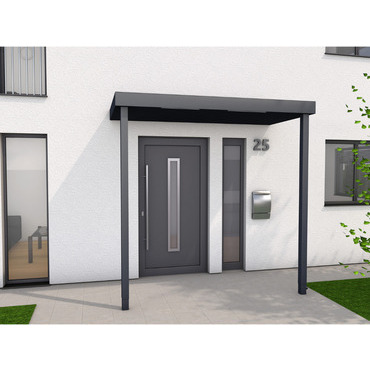 Stříška vchodová se sloupky Guttavordach BS PLUS-P XL LED strip antracit 2 500×1 250 mm