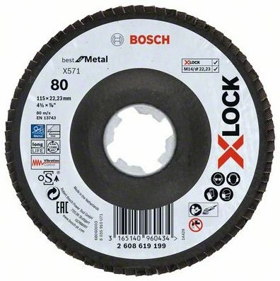 BOSCH Kotouč lamel. Bosch X571 Best for Metal X-LOCK FD 115 mm 80