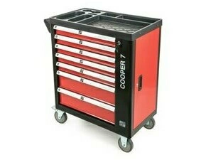 Vozík dílenský G21 Cooper 7 černý/červený