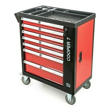 Vozík dílenský G21 Cooper 7 černý/červený