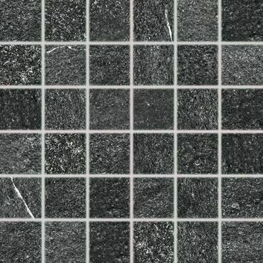 Mozaika Rako Quarzit 5×5 cm (set 30×30 cm) černá DDM06739