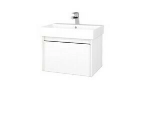 Skříňka umyvadlová Dřevojas BONO SZZ 60 bílá lesk/bílá lesk vč. umyvadla Glance