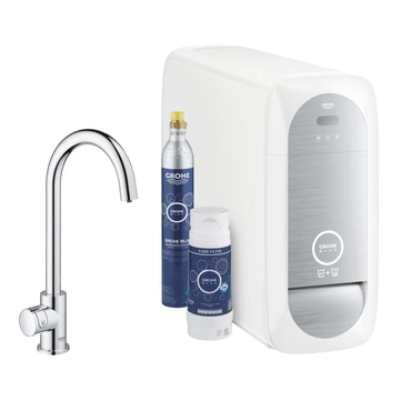 Baterie dřezová stojánková Grohe Blue Home Mono s chladícím zařízením a filtrací, výpusť C chrom