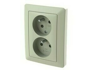 Zásuvka 230 V dvojnásobná ABB Zoni olivová, bílá