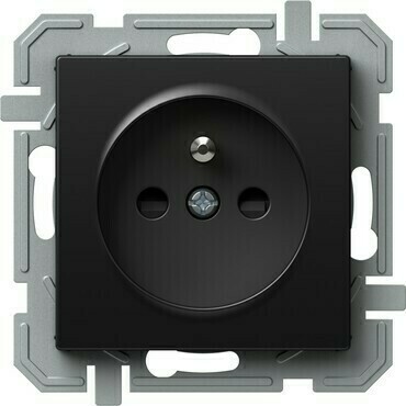 Zásuvka 230 V jednonásobná TEM Logiq černá 10 ks/bal.