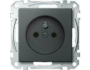 Zásuvka 230 V jednonásobná Schneider Electric Merten bezšroubové antracit